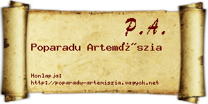 Poparadu Artemíszia névjegykártya
